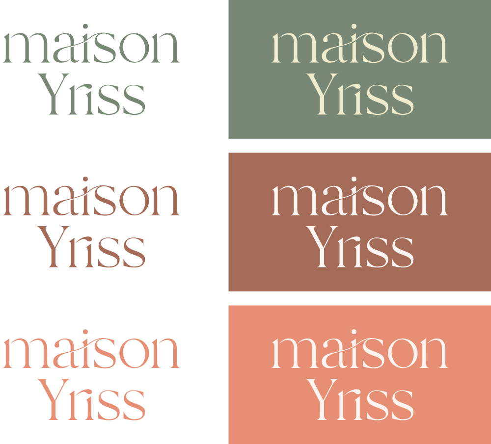 Logos et déclinaisons colorées Maison Yriss