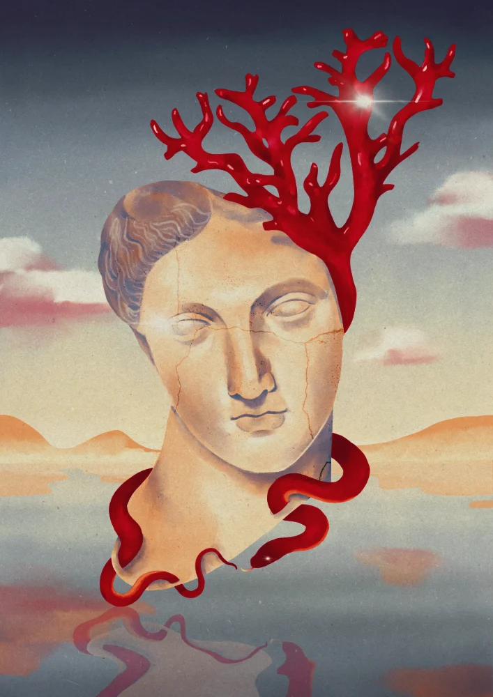 "Snake & Coral" - illustration numérique - Projet personnel