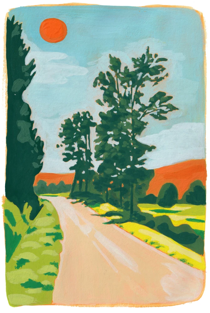 "Balade" – gouache sur papier.