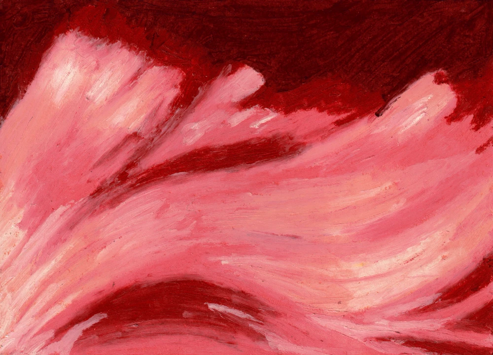 "Iris" – Pastel à l'huile, format A6.