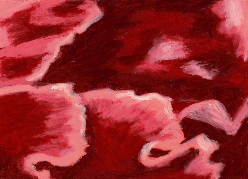 "Œillet" – Pastel à l'huile, format A6.