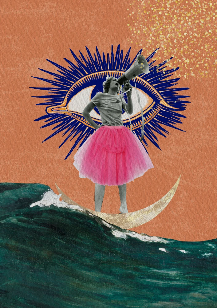 Œuvre personnalisée – Collage surréaliste pour Elsa Couteiller