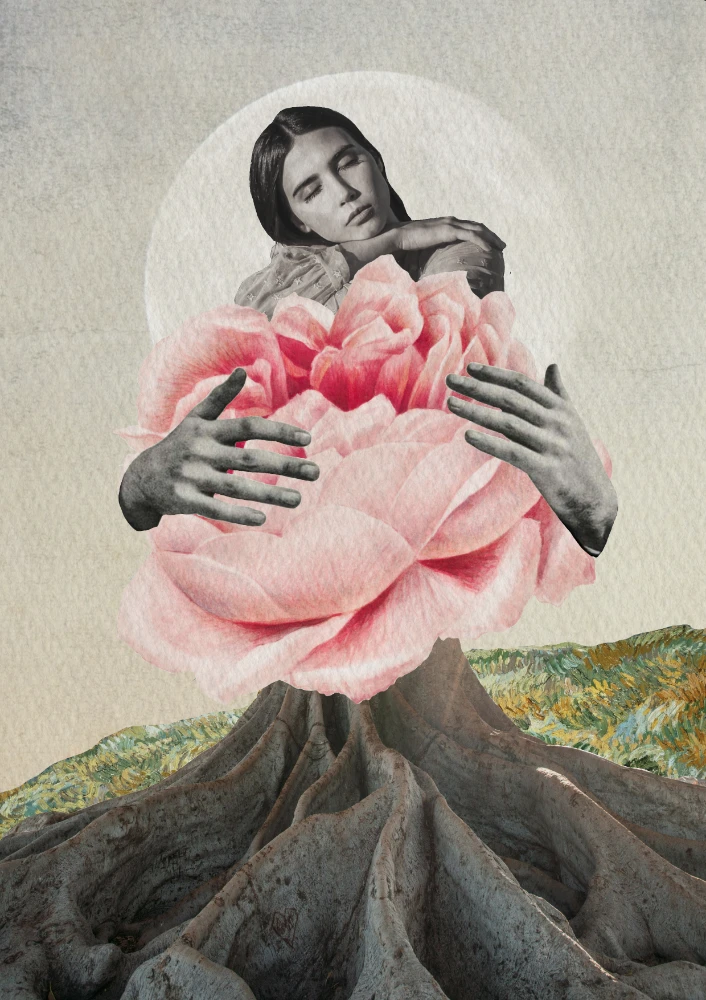 Œuvre personnalisée – Collage surréaliste pour Stéphanie Campisi