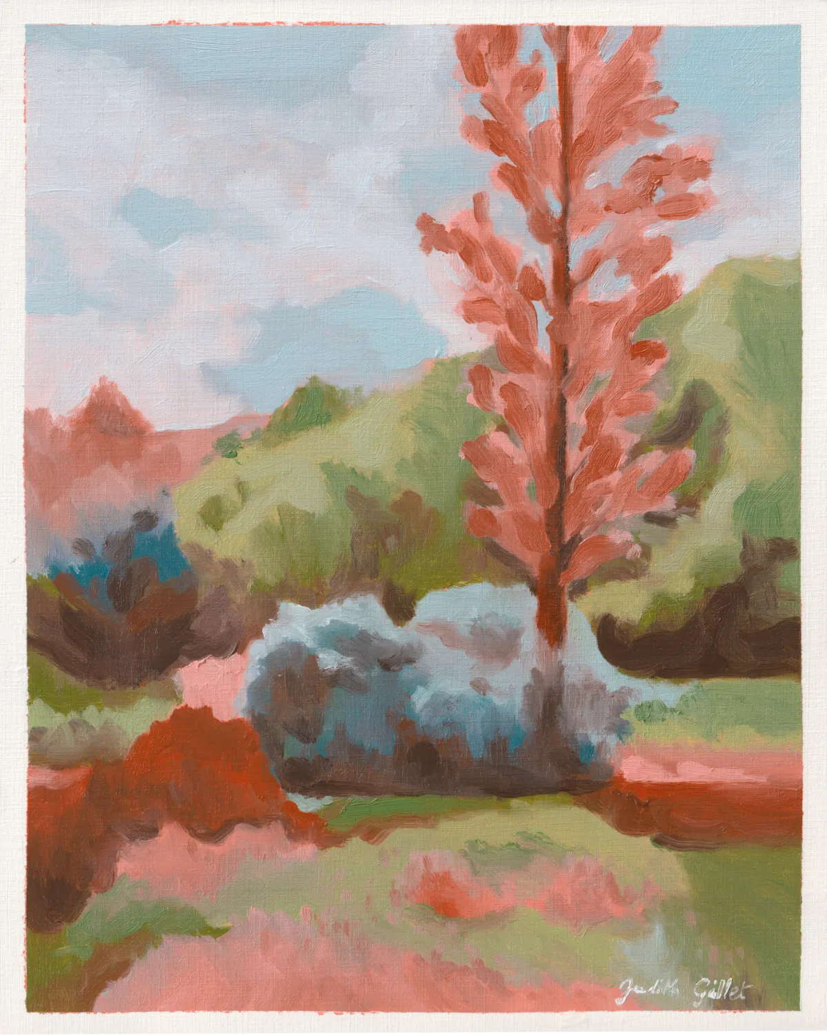 "Arboretum", huile sur papier, 24x30cm