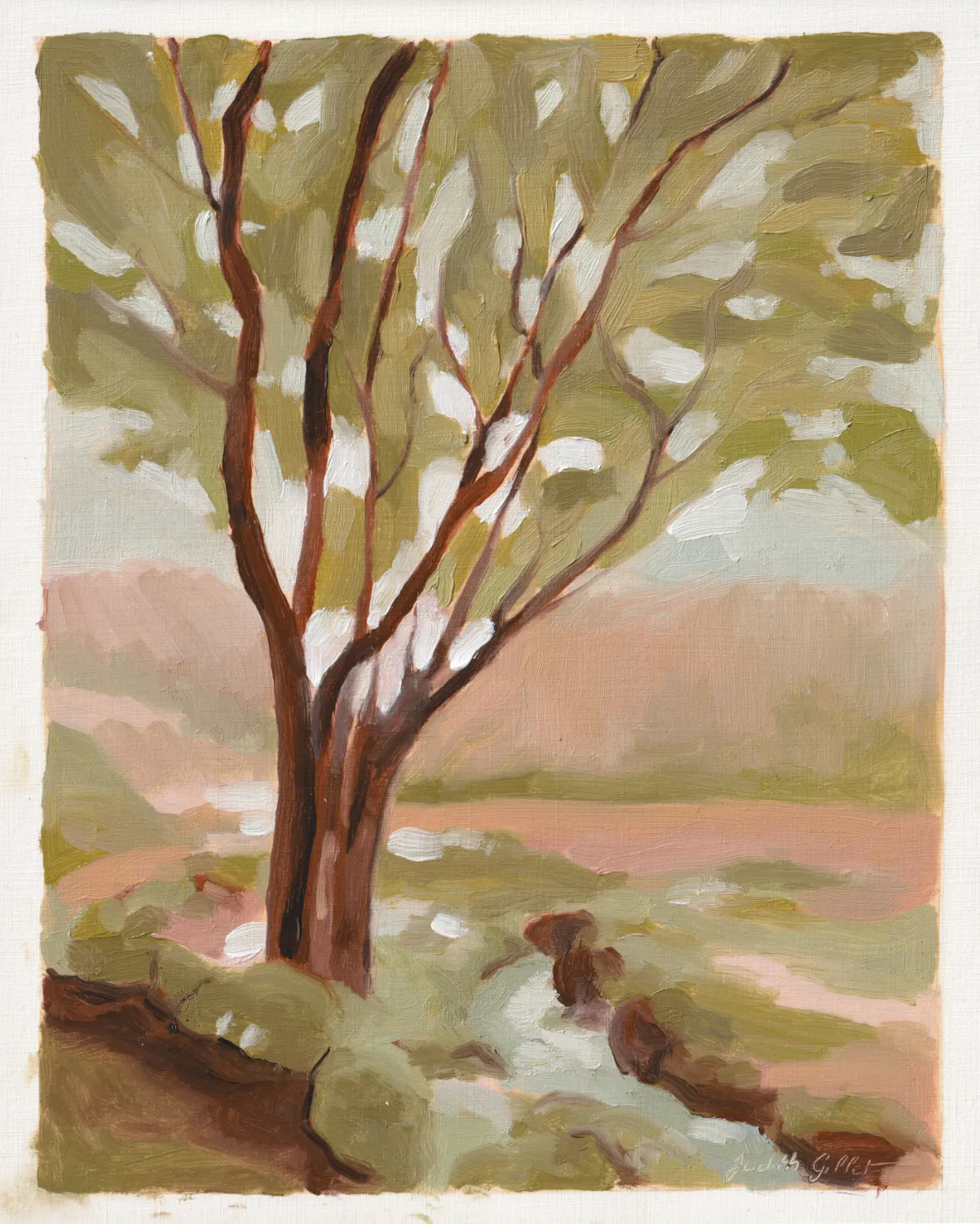 "Ruisseau" - huile sur papier - 24x30cm