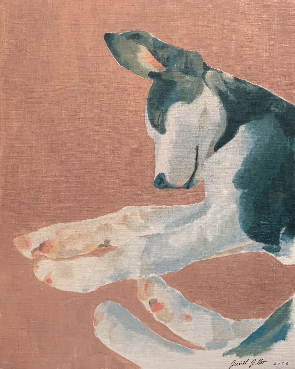 "Youpi" huile sur papier, 20x34cm, 2026