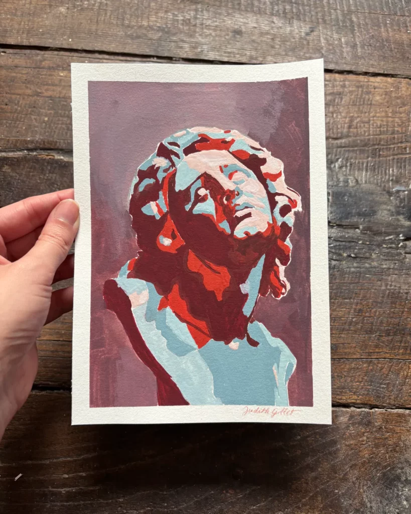 Étude d'un buste – gouache sur papier Canson à grains 200g – A5