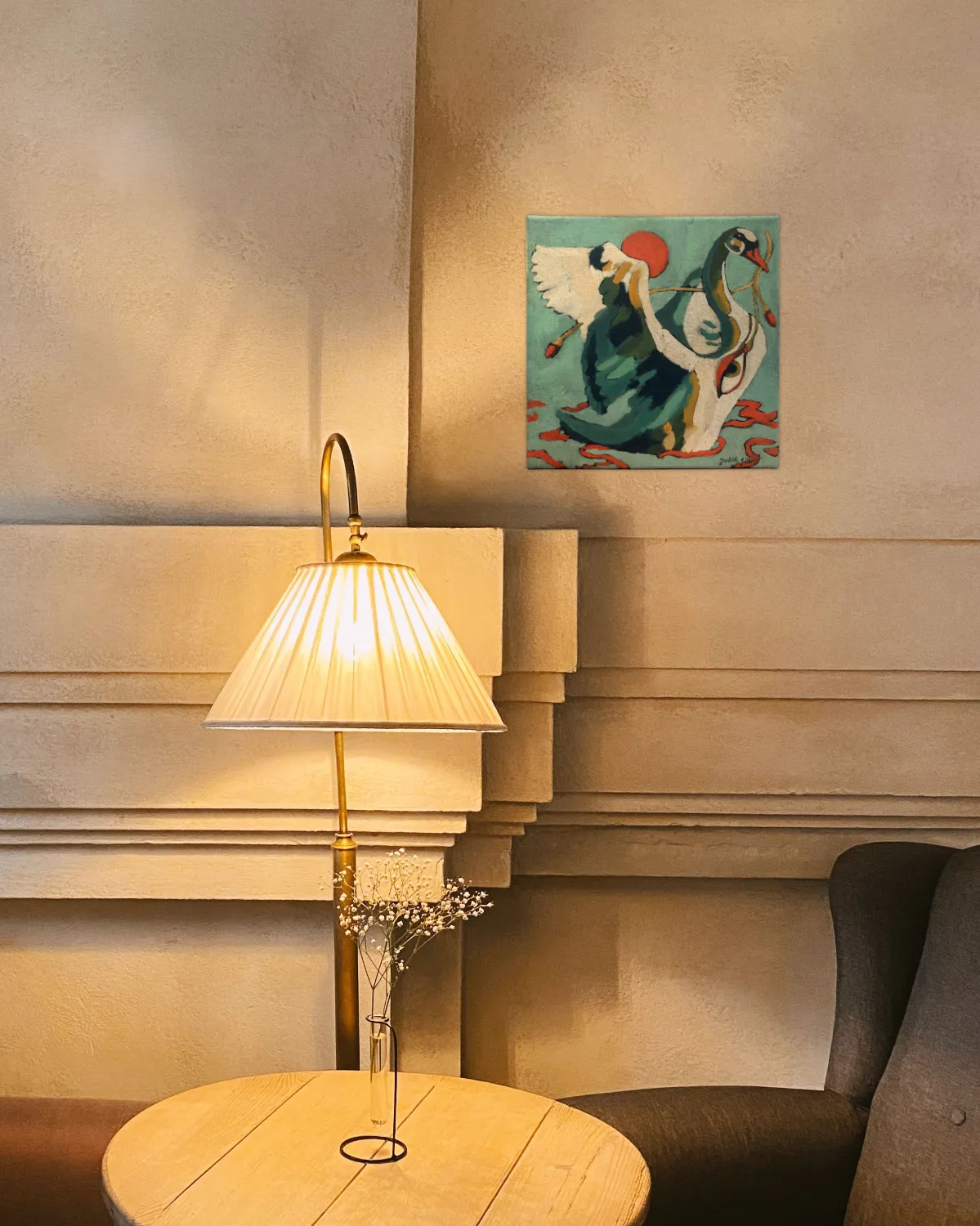 "Le Cygne" œuvre d'art intérieur salon cosy
