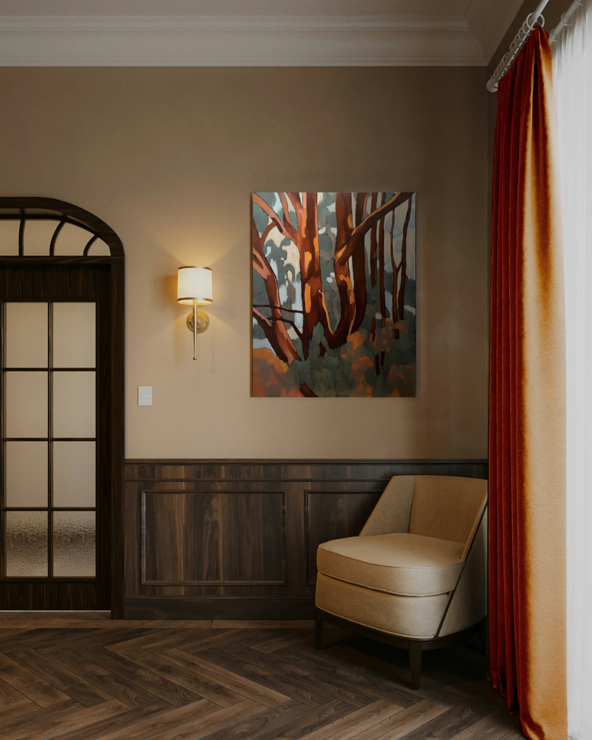 "Forêt 1" œuvre d'art intérieur hôtel réception