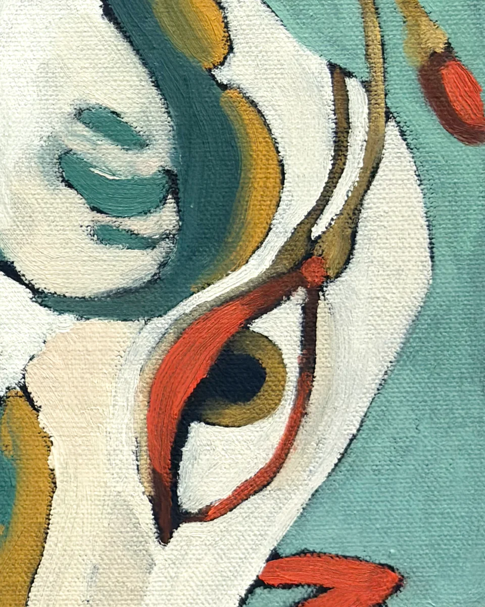 "Le Cygne" – huile sur toile 100% coton – 30 x 30 cm – Image 4