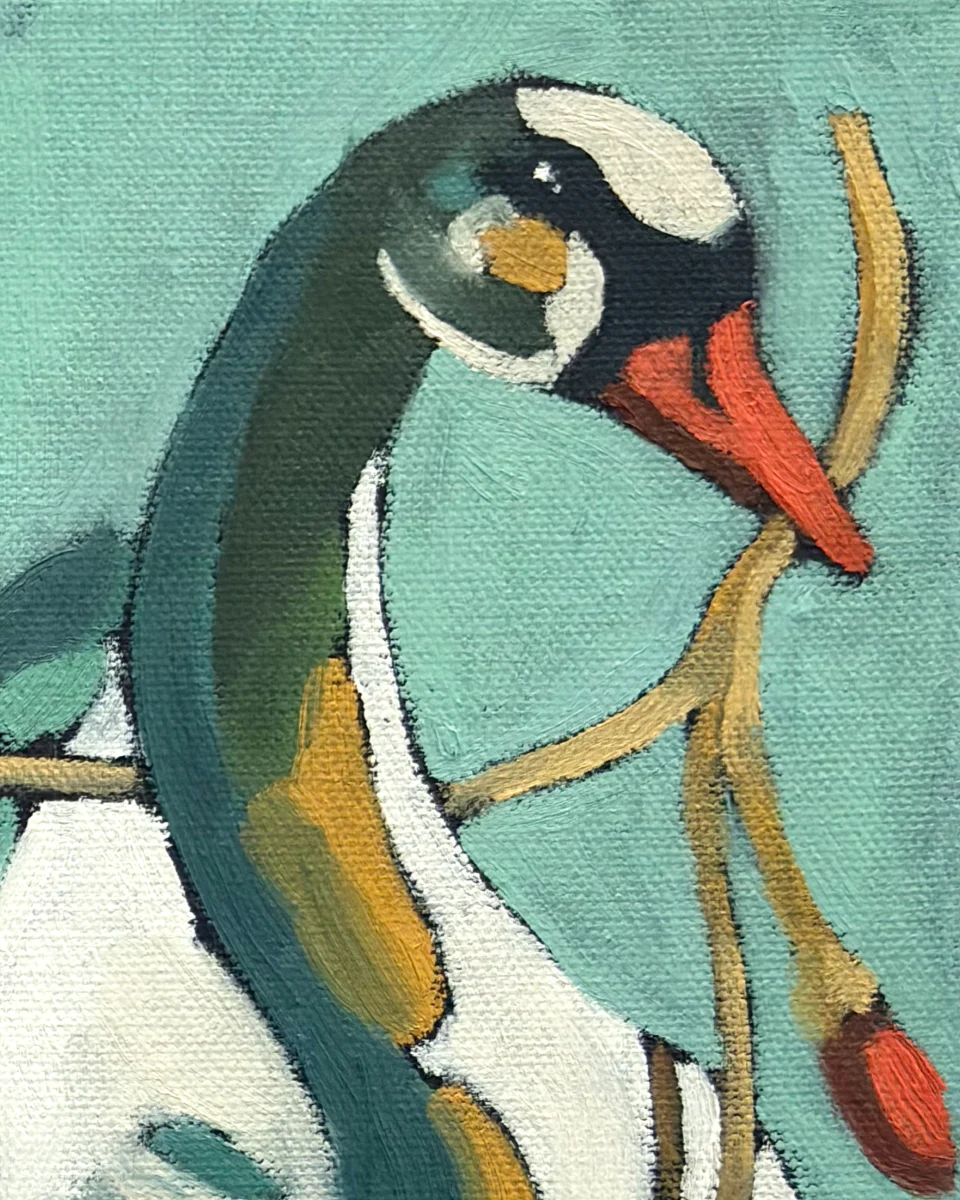 "Le Cygne" – huile sur toile 100% coton – 30 x 30 cm – Image 5
