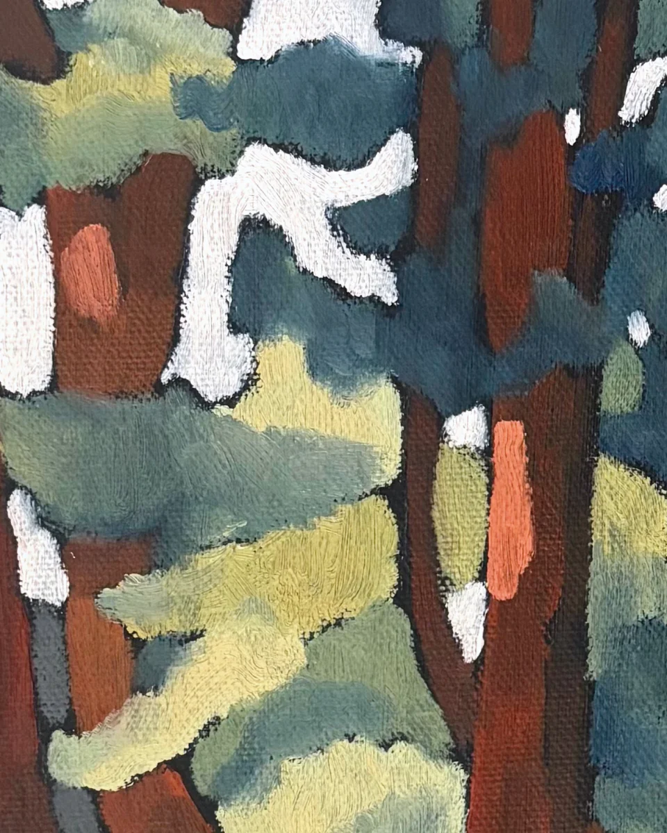 "Au Fil de l'Eau 2" – huile sur toile 100% coton – 30 x 30 cm – Image 2