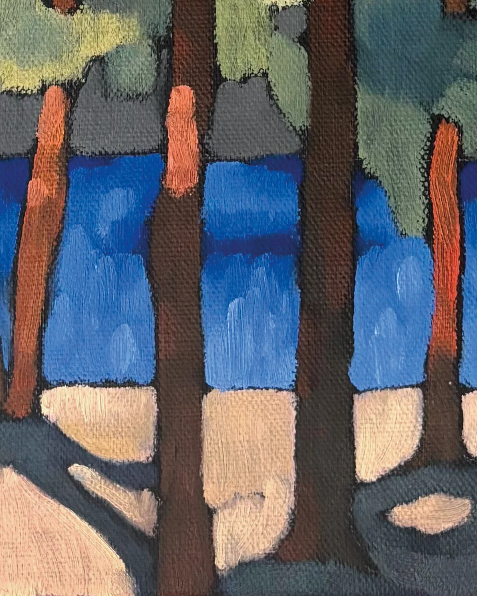 "Au Fil de l'Eau 2" – huile sur toile 100% coton – 30 x 30 cm – Image 3