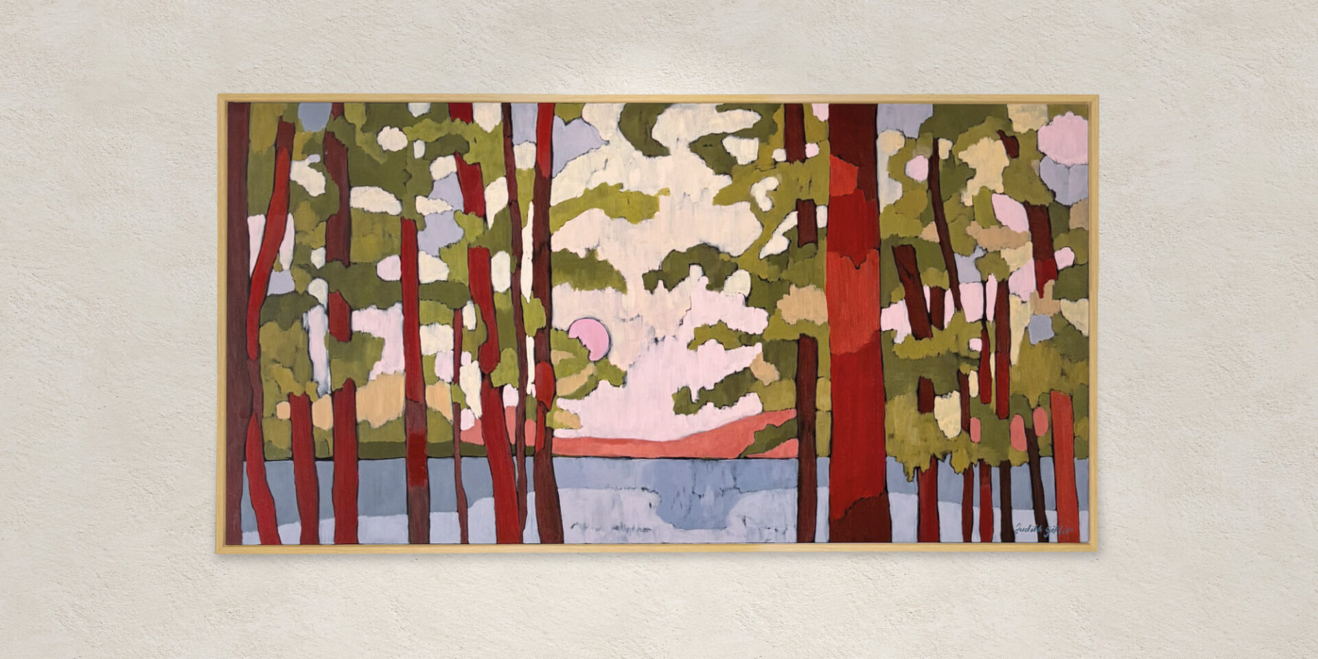 Judith Gillet - "Le Lac" - huile sur toile - 195x97cm